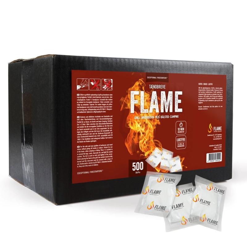 Flame Tændbreve - 500 Stk i Papkasse til Udsalg