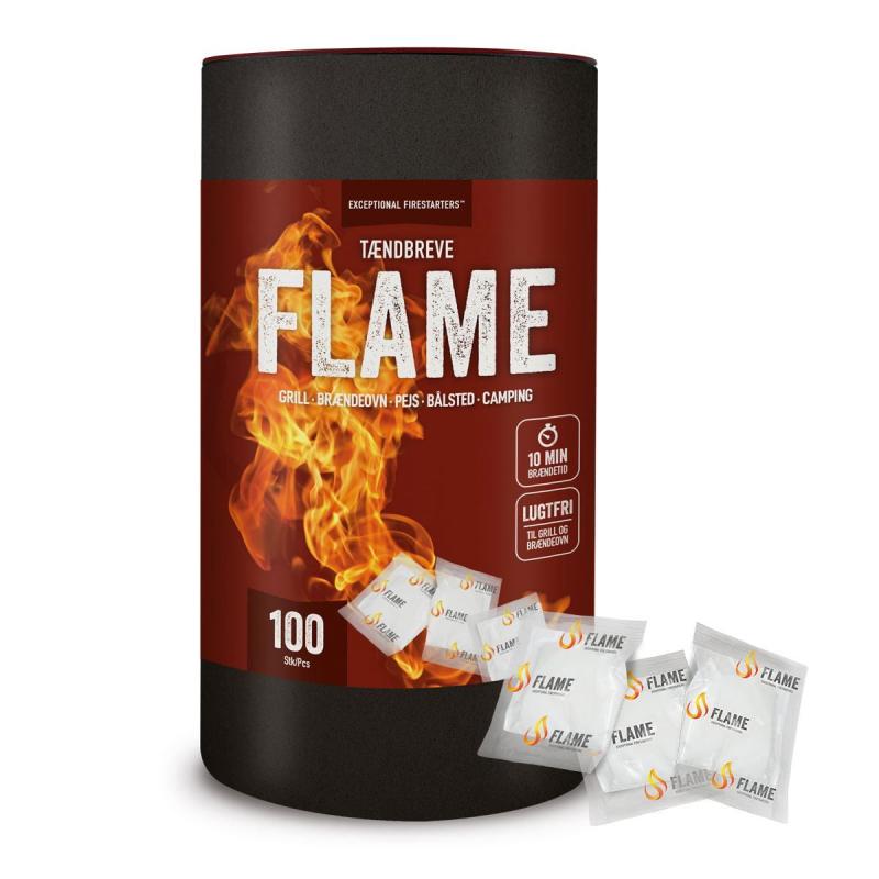 Flame Tændbreve 100 Stk - Perfekte til Grill og Pejs