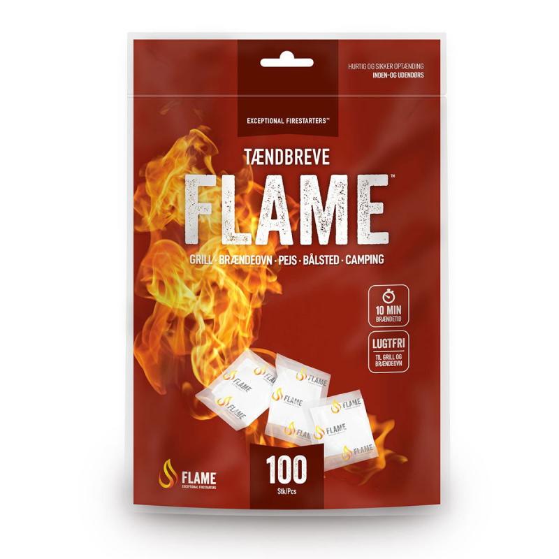 Flame Tændbreve 100 Stk - Ideelle til Grill og Pejs