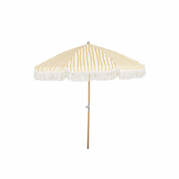 Gatsby Strandparasol Gul Stribet Havestole   Strandstole Brafab Enggården Havemøbler