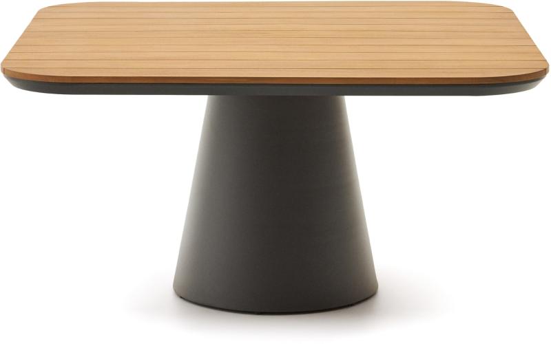 Udendørs Spisebord Kave Home Tudons Grafit Aluminium Teak 148x148     Personer