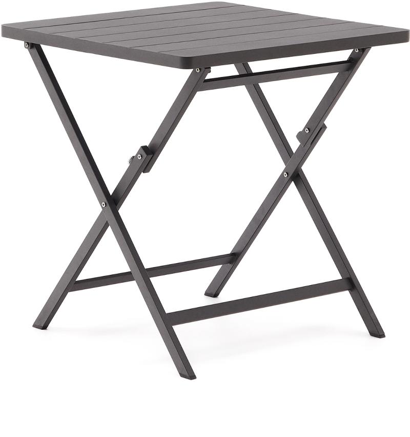 Udendørs Spisebord Klapbord Kave Home Torreta Aluminium Grafit Foldbart 70x70   Til   Personer