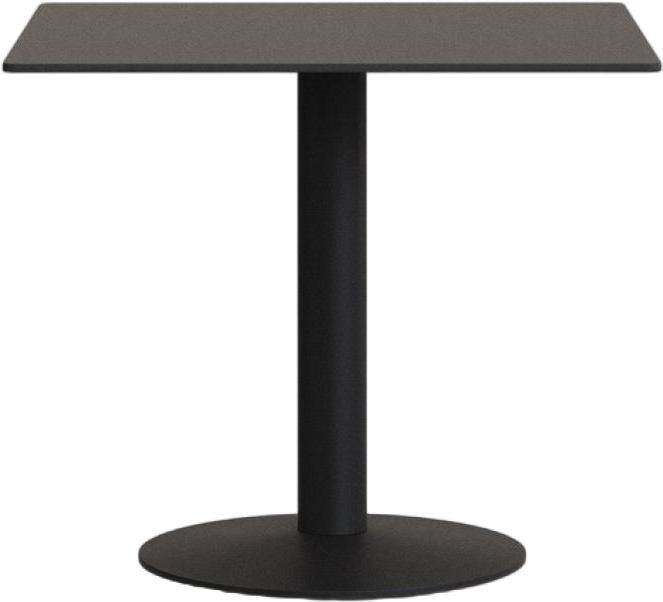 Udendørs Cafébord Kave Home Tiaret Sort Stål   Højtrykslaminat 68x68x73
