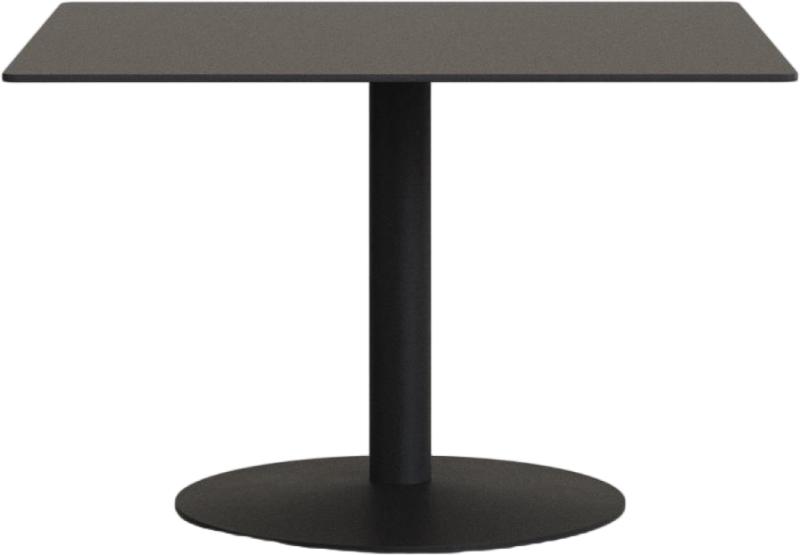 Udendørs Cafébord Kave Home Tiaret 90x90   Sort Stål Højtrykslaminat Vejrbestandigt