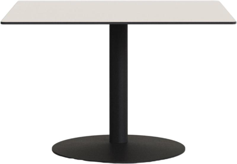 Udendørs Cafébord Kave Home Tiaret 90x90x73   Hvid Sort Stål Højtrykslaminat