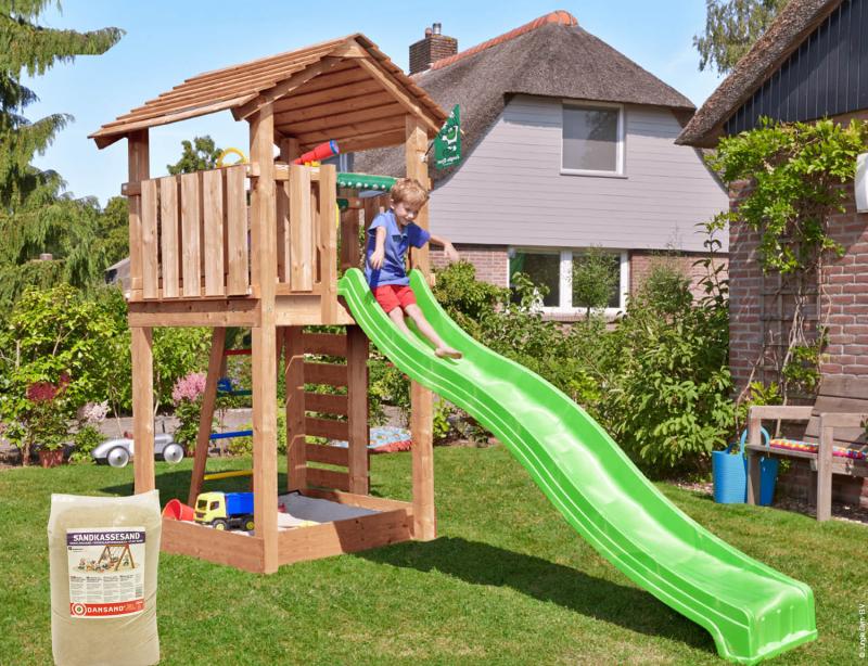 Legetårn Jungle Gym Cottage       Grøn Rutschebane   120   Sand