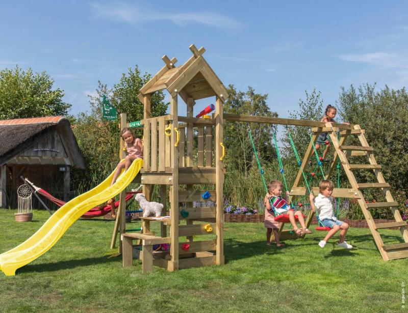 Legetårn Jungle Gym Teepee -climb Module 200 Gul Rutschebane