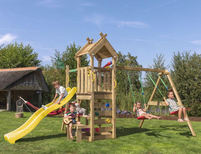 Legetårn Jungle Gym Teepee    -swing Module 200   Gul Rutschebane