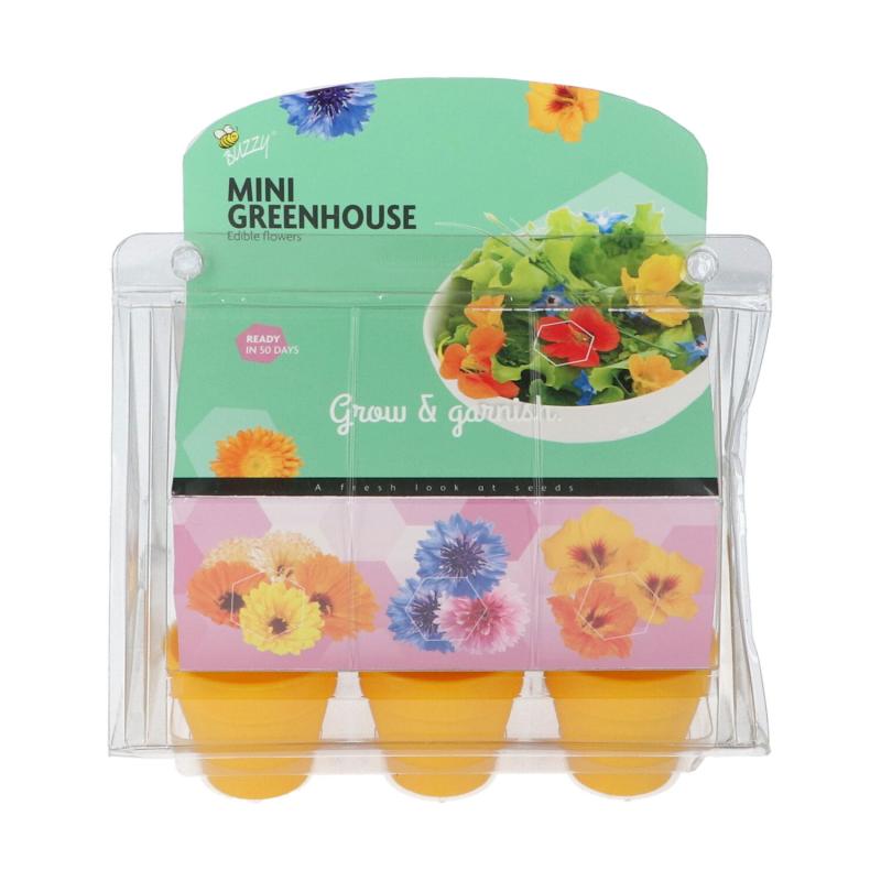 Minidrivhus Med Spiselige Blomster Inkl  Jord   Frø