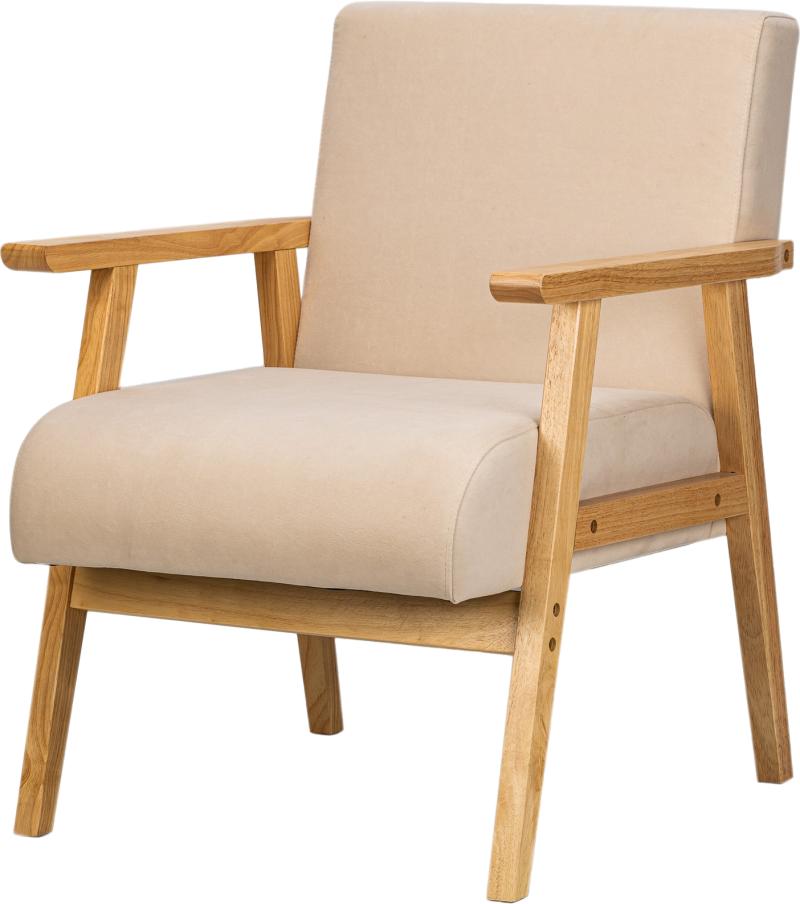 Loungestol Louis Fra Nordlys Furniture   Beige Stof   Skandinavisk Design H76ã B60ã D70