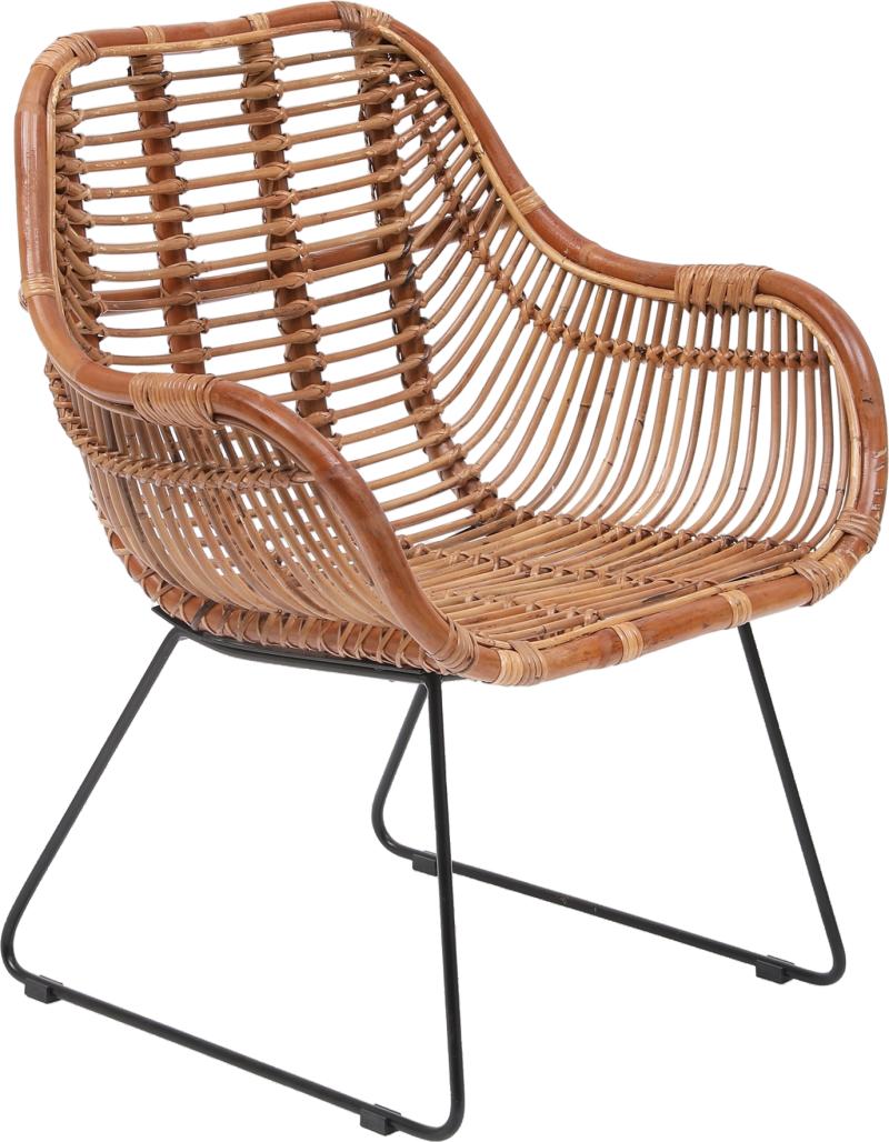 Spisebordsstol Nordlys Furniture Jaipur Håndflettet Rattan Natur Sortlakeret Metalstel H81 5xb68xd56 Ergonomisk Komfort