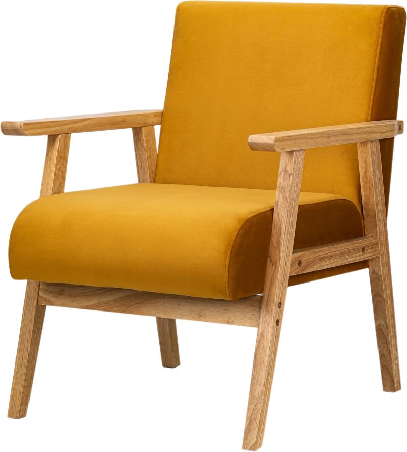 Loungestol Louis i Gul Fløjl fra Nordlys Furniture