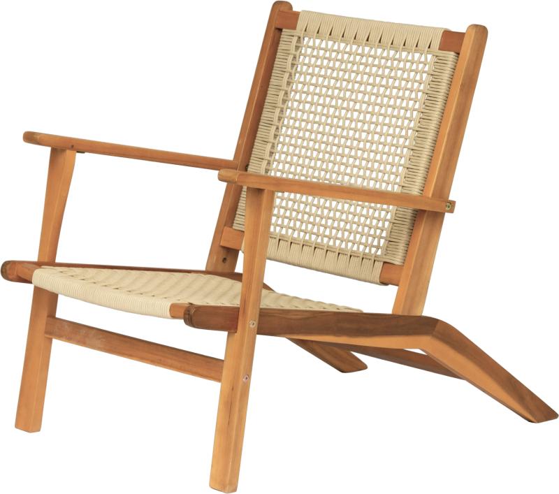 Loungestol Nordlys Furniture Salvador   Fsc-certificeret Akacietræ Natur Med Cremefarvet Reb