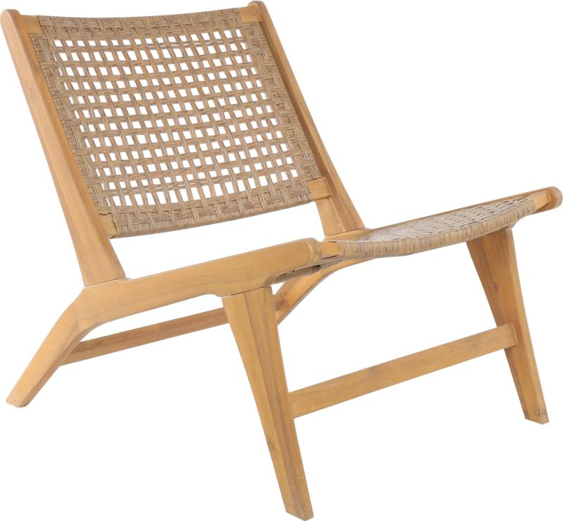 Loungestol Nordlys Furniture Arica   Fsc-certificeret Akacietræ Med Flettet Naturfarvet Reb