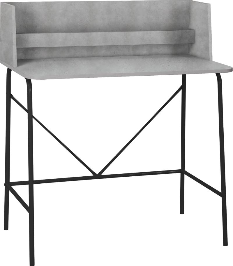 Skrivebord Nordlys Furniture Houston Grå Metal H100   B90   D48   Med Tre-sidet Rygplade
