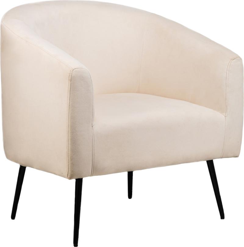 Loungestol Lænestol Kiruna Fra Nordlys Furniture   Beige Oeko-tex Fløjl Med Sorte Metalben   Skandinavisk Design