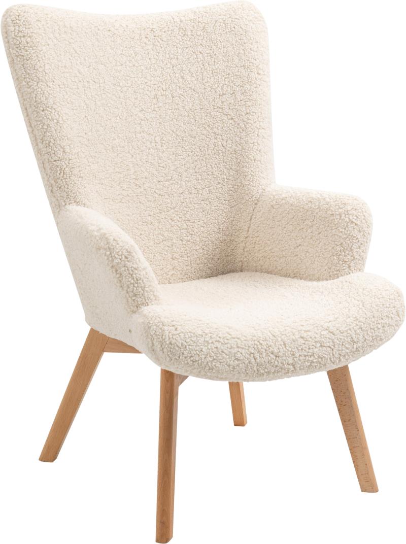 Loungestol Malmo i Hvid Bouclé - Skandinavisk Design