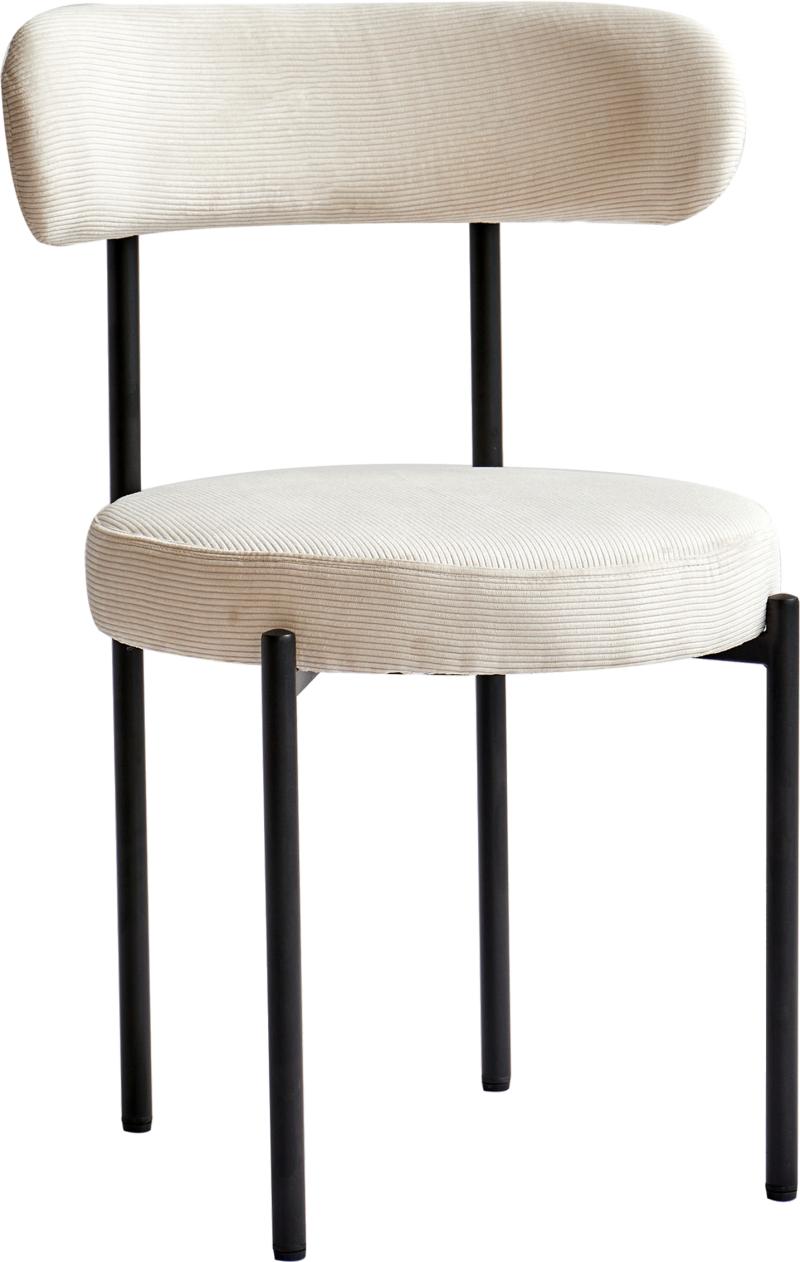 Spisebordsstol Nordlys Furniture Lars Beige Fløjlsstol Med Sort Metalstel