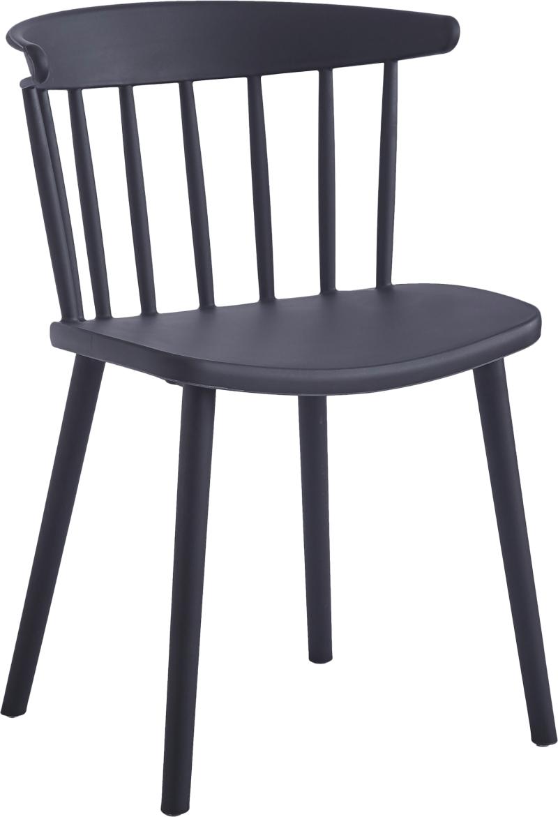Spisebordsstol Exchange Fra Nordlys Furniture Sort Polypropylen Højrygget Med Vertikale Tremmer Stabelbar