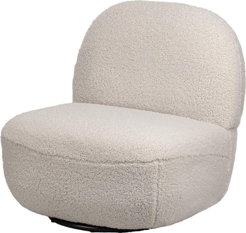 Loungestol Kampala i Hvid Bouclé - Oeko-tex-certificeret