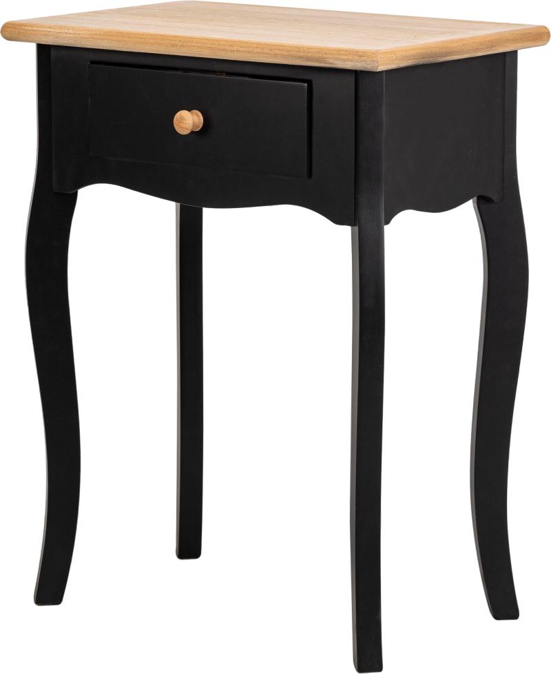 Udendørs Sidebord Nordlys Furniture Montaigne   Sortmalet Træ Med Naturask-top