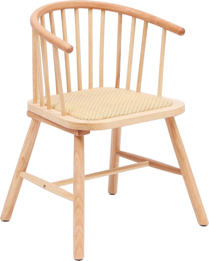 Spisebordsstol i FSC-asketræ med rattan-sæde - Beige