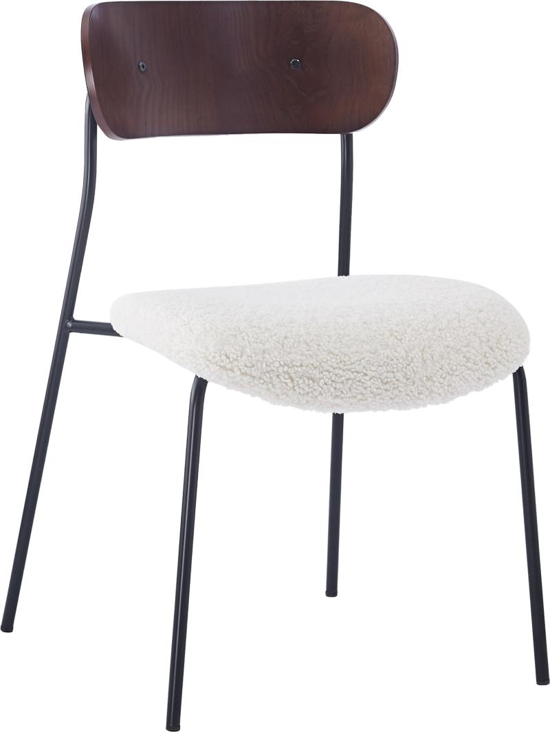 Spisebordsstol Lincoln i Hvid Bouclé - Ergonomisk Design