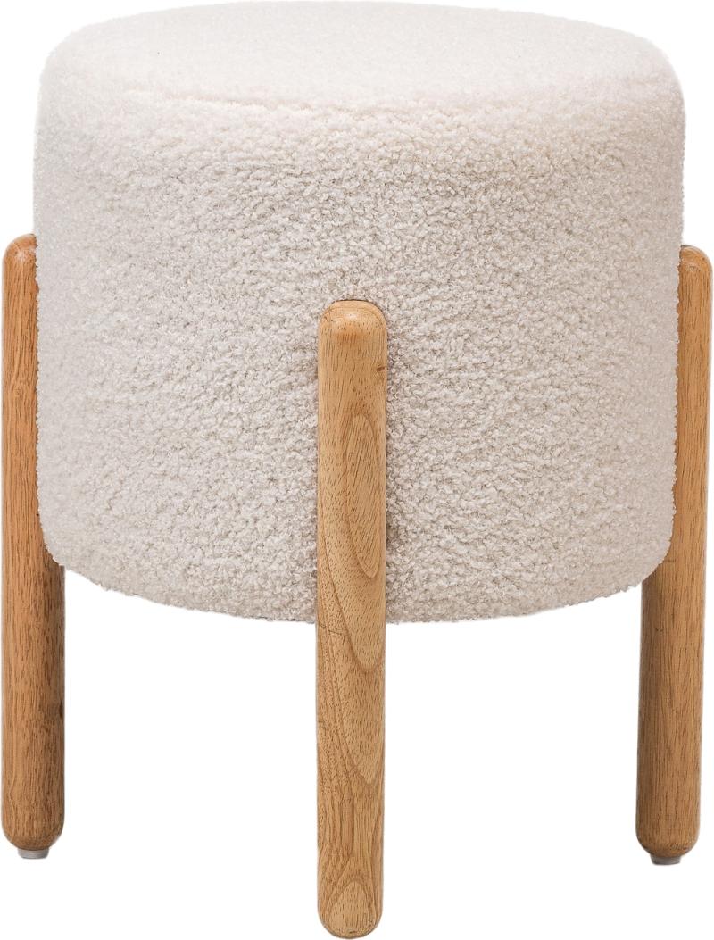 Nordlys Furniture Bohol Puf i Hvidt Bouclé - Elegance til Stuen