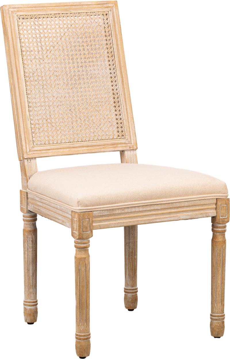 Stilren spisebordsstol i beige gummitræ fra Nordlys Furniture