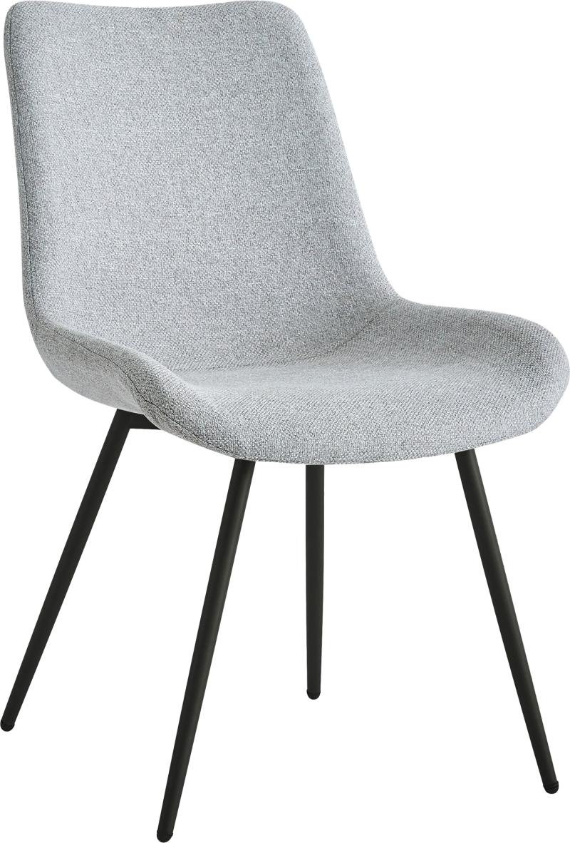 Spisebordsstol Nordlys Furniture Koge Polstret Grå Stof Med Sorte Metalben Oeko-tex