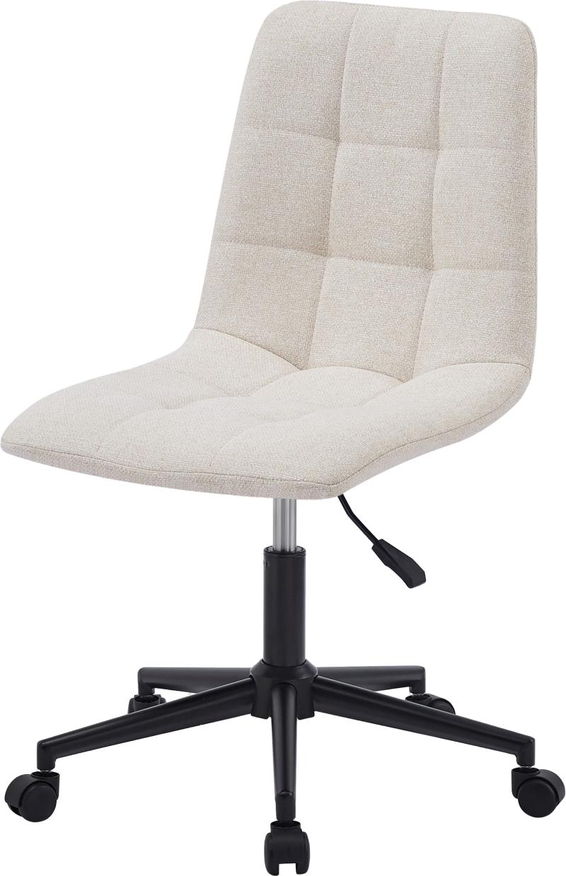 Kontorstol Nordlys Furniture Offbjorn Beige Stof Med Ergonomisk Skumpolstring Justerbar Højde Nylonstel Med 360 Hjul