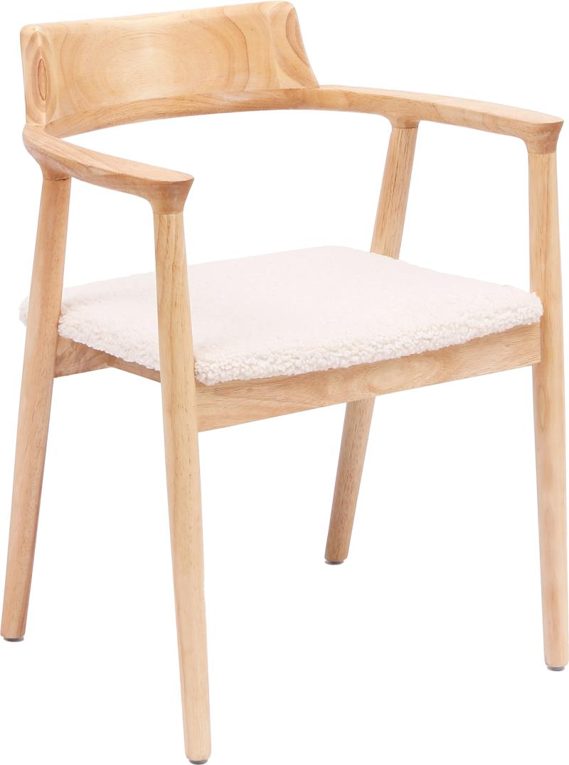 Spisebordsstol Cordoba i Hvid Bouclé - Nordlys Furniture