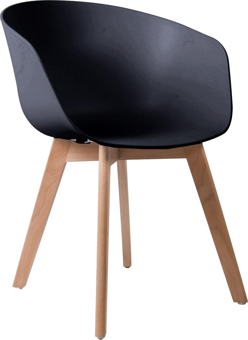 Spisebordsstol Nordlys Furniture Alborg   Sort Polypropylen Med Fsc-certificerede Bøgetræsben