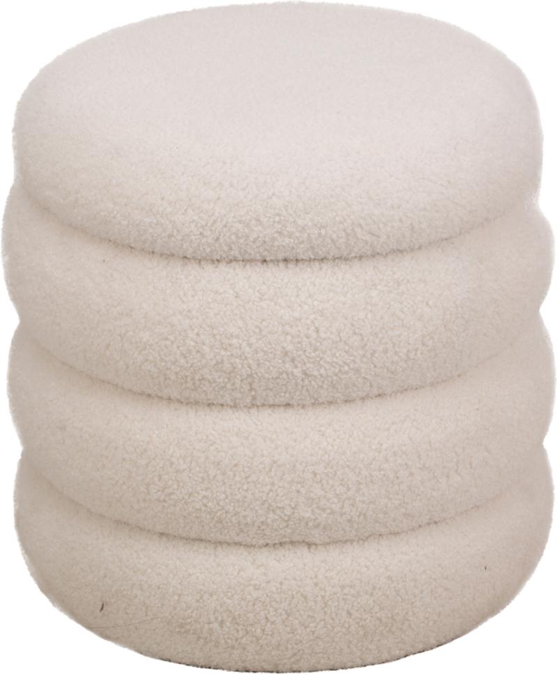 Puf   Fodskammel Nordlys Furniture Flokke Hvid Bouclé ø40ã H41