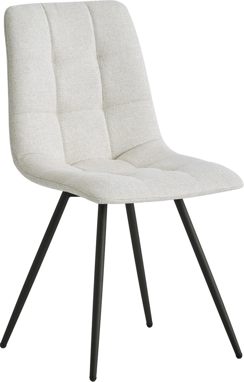Spisebordsstol Nordlys Furniture Bjorn Beige Stof Skandinavisk Design Quiltet Polstring Sort Metalben Oeko-tex-certificeret H85ã B45ã D55