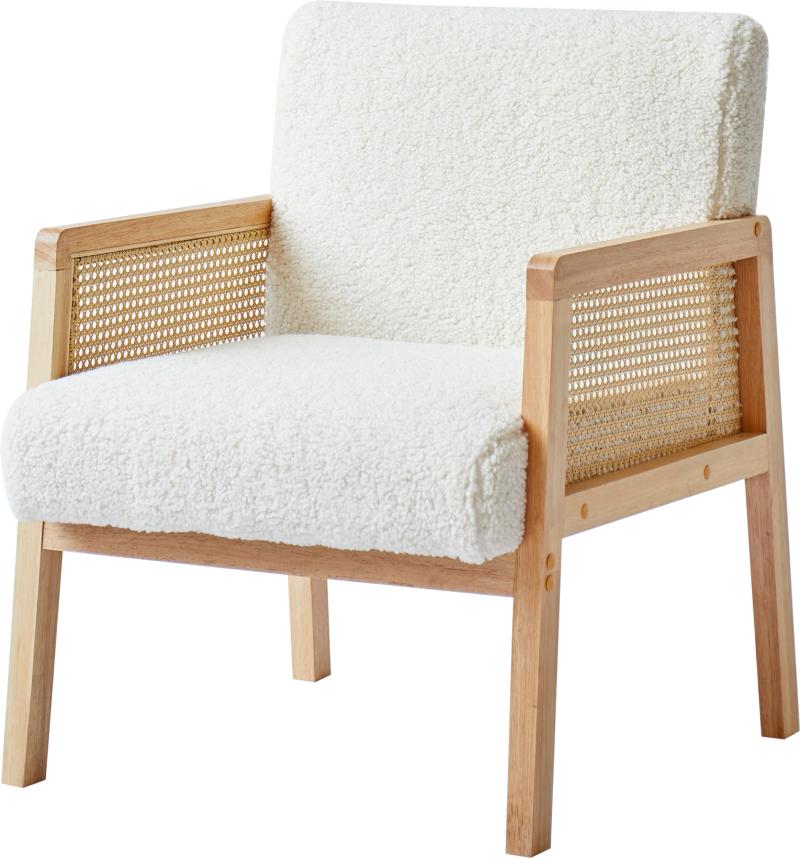 Loungestol Nordlys Furniture Borgo Bouclé Hvid Lænestol H76   B60   D64