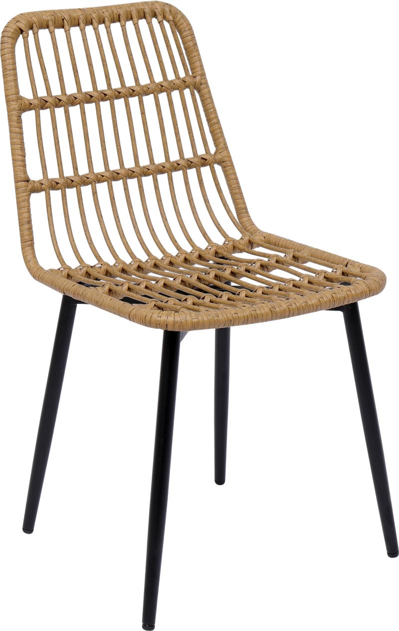 Spisebordsstol i Rattan med Sort Metalramme - Nordlys Furniture
