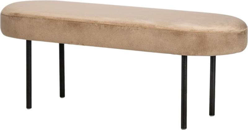 Entrébænk Oslo i Beige Fløjl fra Nordlys Furniture
