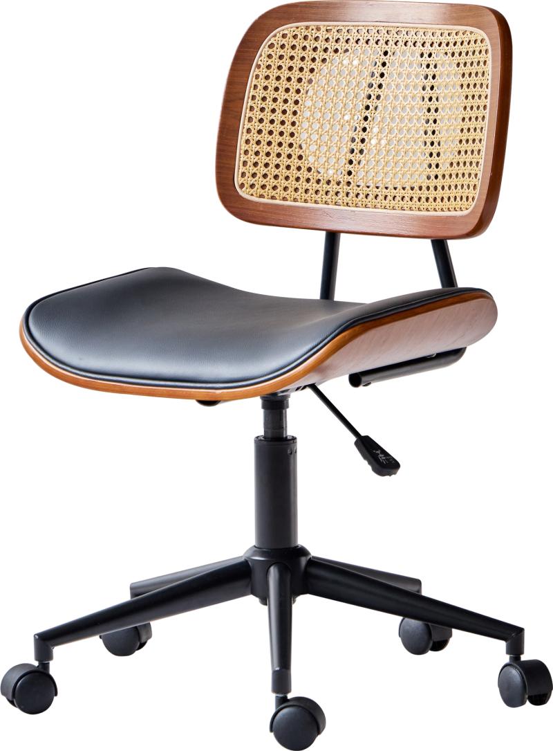 Kontorstol Nordlys Furniture Herning   Sort Kunstlæder Skrivebordsstol Med Gaslift   Hjul Ergonomisk Skandinavisk Design