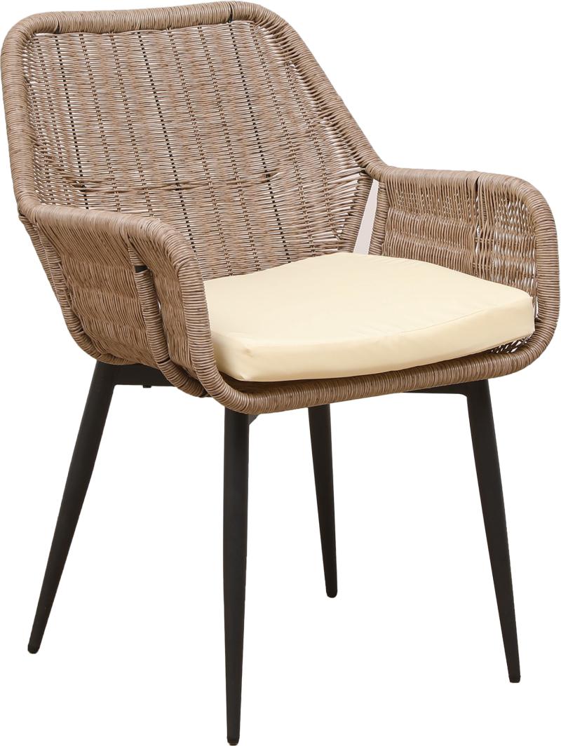 Spisebordsstol Nordlys Furniture Hanoi   Naturfibersæde  Sorte Epoxyben  Ergonomisk Stabelbar Fiberstol