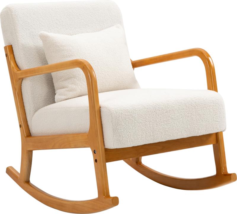 Gyngestol Nordlys Furniture Diana  Hvid Stof   Fsc-certificeret Gummitræ  H80ã B64ã D88