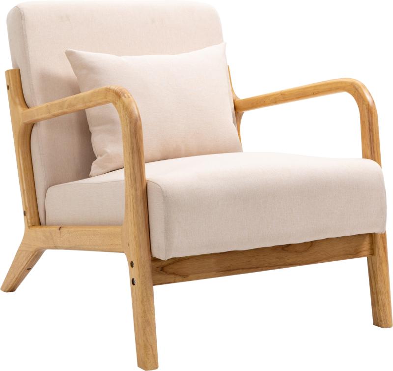 Loungestol Nordlys Furniture Ohama   Beige Lænestol   Fsc-gummitræ Med Oeko-tex Stof