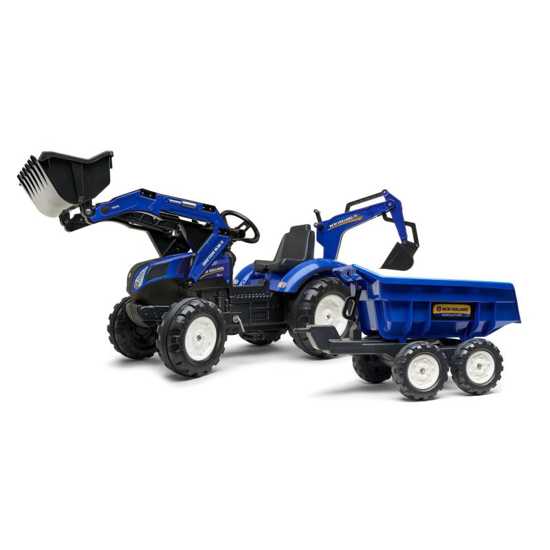 New Holland Pedaltraktor med Rendegraver og Vogn