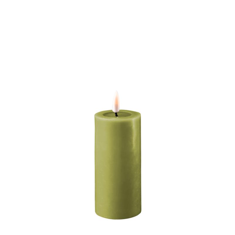 Deluxe Homeart Oliven Grøn Led Bloklys 5x10