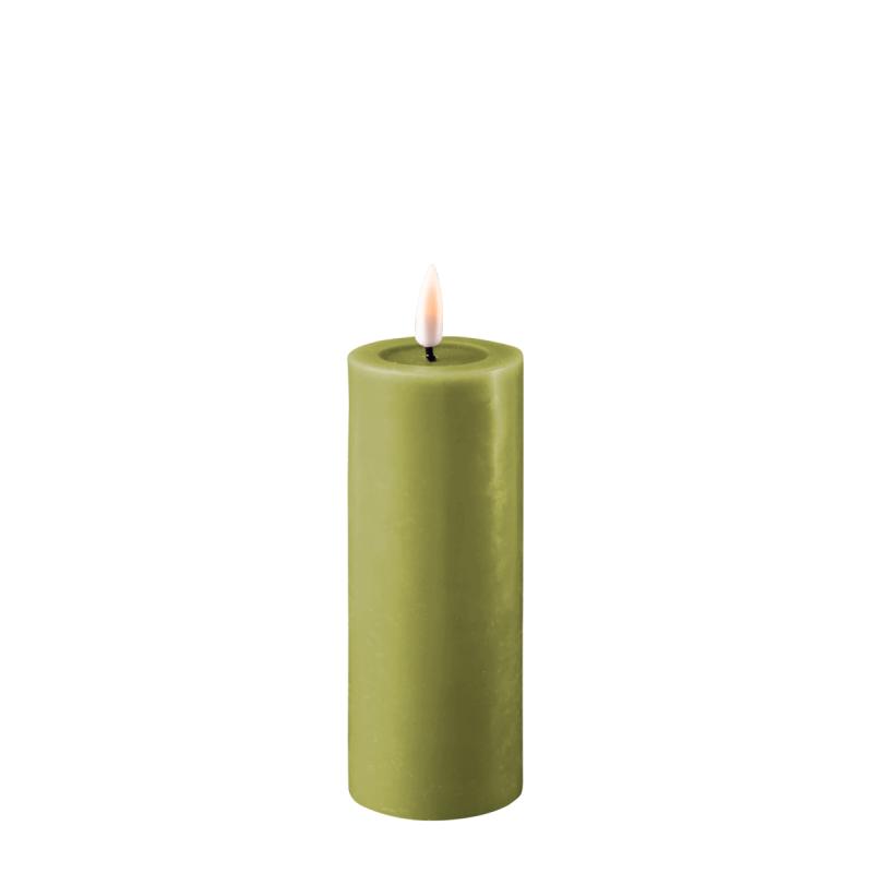 Deluxe Homeart Oliven Grøn Led Bloklys 5x12