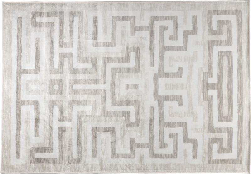 Gulvtæppe Studio White Labyrintho 140x200   Sølv