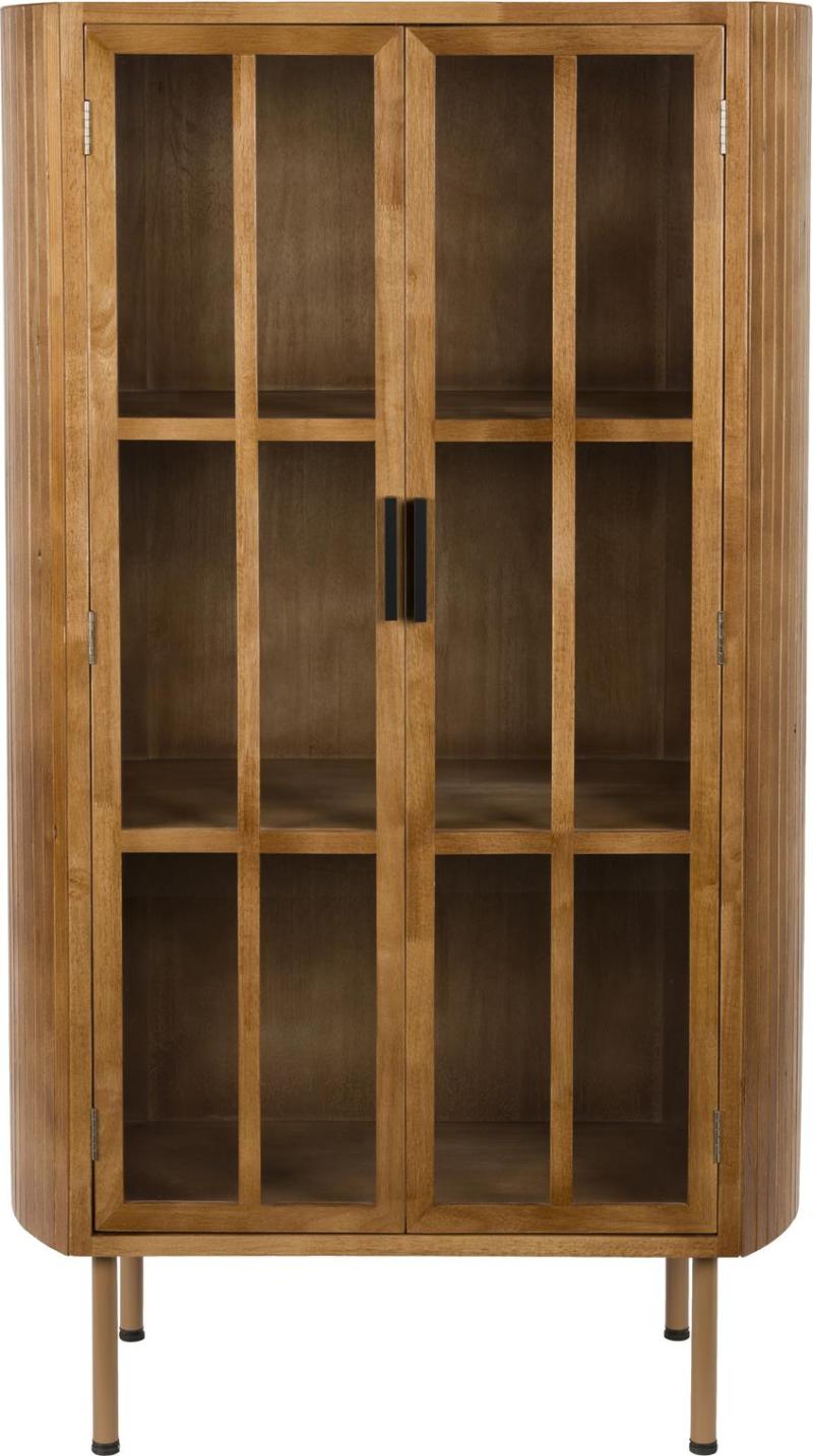 Vitrineskab Udstillingsskab Studio White Yaz   Mørkebrun Gummitræ 140x80x38