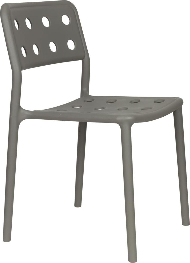 Udendørs Spisebordsstol Studio White Serra Mørkegrå Polypropylen Havestol Stabelbar Vedligeholdelsesfri Vejrbestandig H80xb45 5xl53