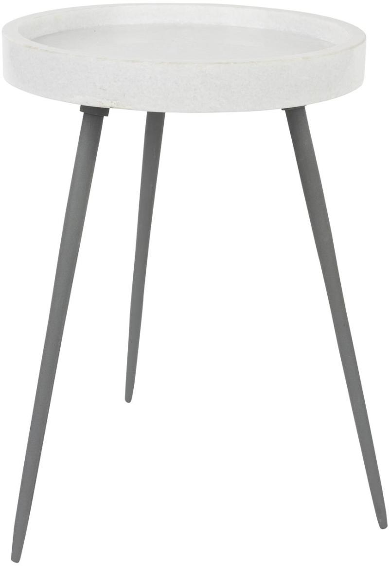 Elegant Karrara Småbord i Mørkegrå Marmor og Jernunderstel