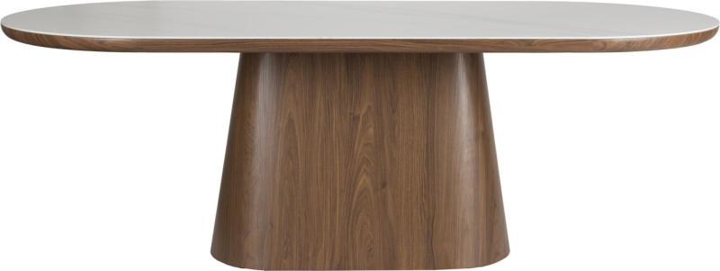 Spisestuebord Studio White Almira Ovalt L180xb90xh77   Mørk Naturfinish
